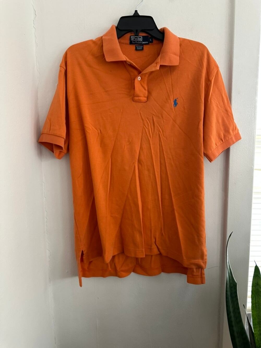 POLO RALPH LAUREN Men's Orange Polo | Size Large